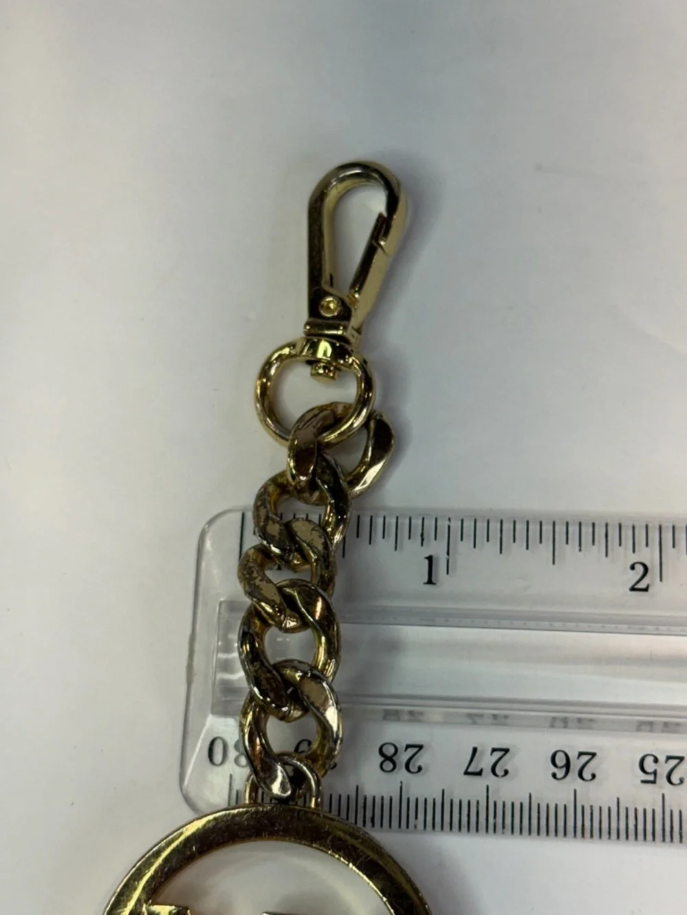 Michael Kors Gold MK Logo Keychain Heavy Chain Bag Charm Luxe - Picture 8 of 16